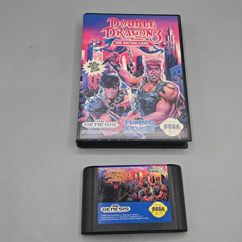 Double Dragon 3 The Arcade Game Sega Genesis Flying Edge Cartridge and Case